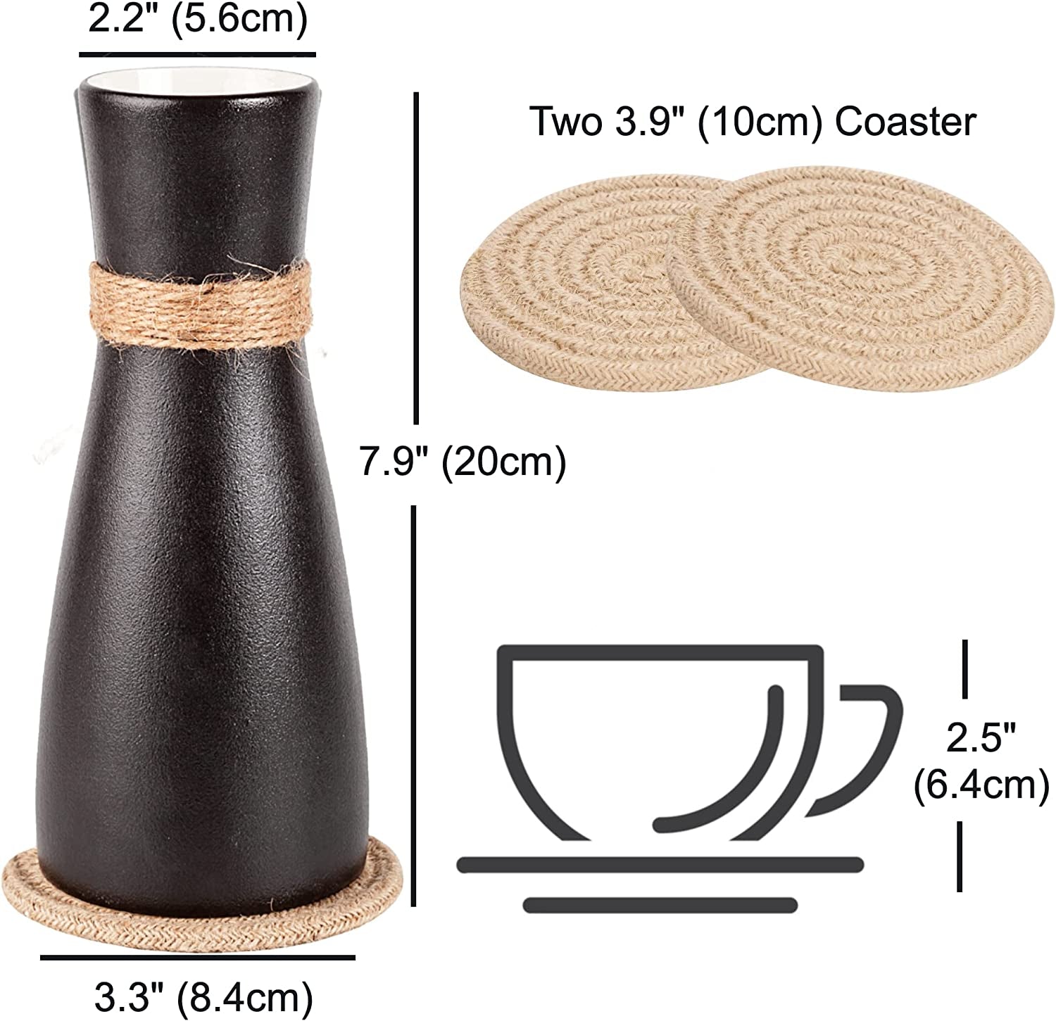 8" Flower Vase Ceramic Vases for Flowers Black Vase White Vase for Decor Boho Vase Rustic Vase Farmhouse Vase Vintage Vase Fall Vase Living Room Decor Rustic Home Decor Fall Farmhouse Décor