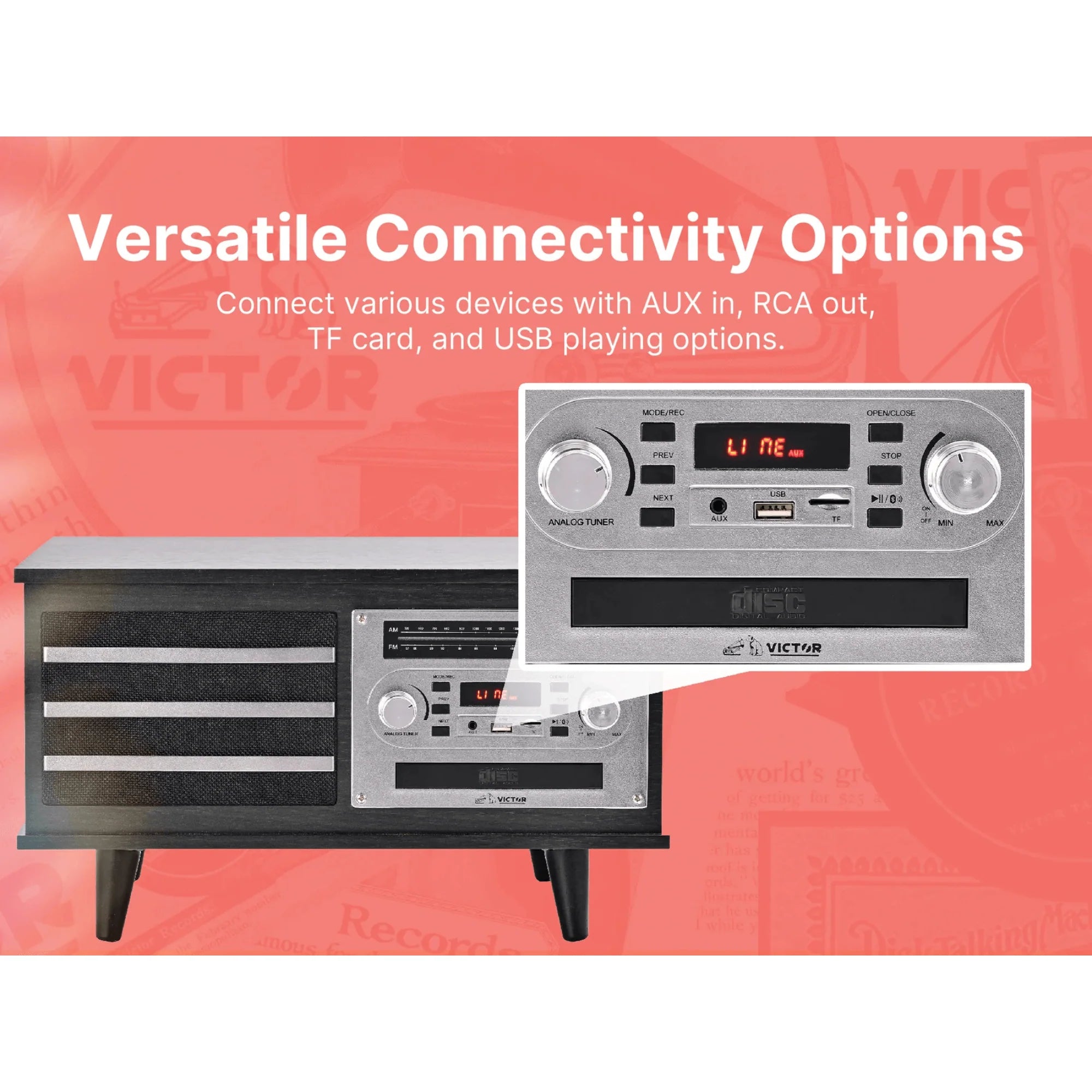 Victor Monroe 8-In-1 Music Center