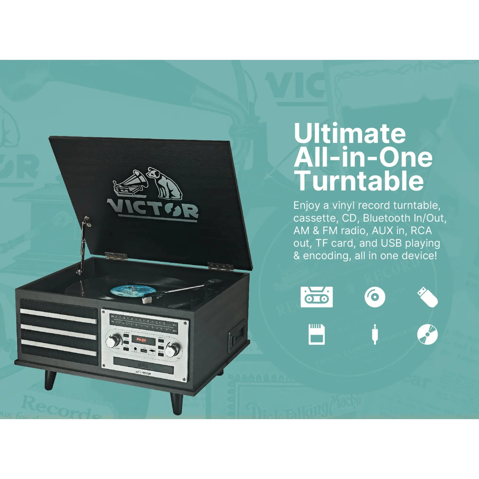 Victor Monroe 8-In-1 Music Center