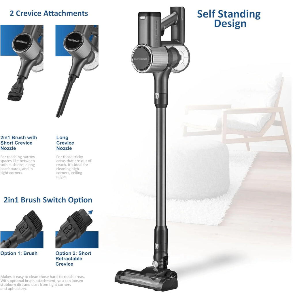 National 2-In-1 Cordless Upright and Handheld Vacuum Cleaner