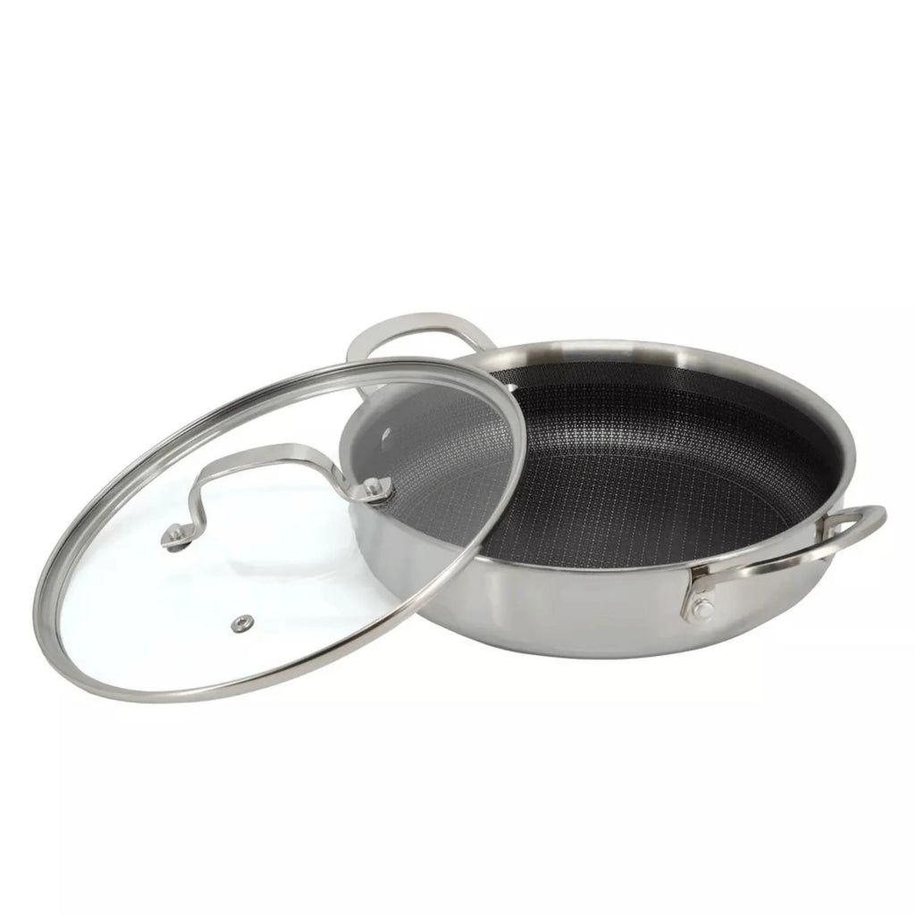 Better Chef 11-Inch 3-Ply Stainless Steel Nonstick Deep Fry Pan with Lid